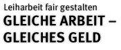 Gleiche Arbeit - Gleiches Geld